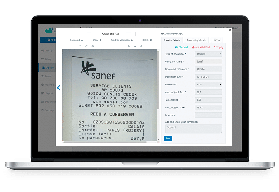 Automatic data entry of bills and receipts