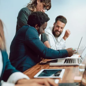 Team collaborating on multi-entity invoice management